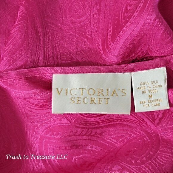 Victoria's Secret Silk Gold Label Pink Night Shirt M - Picture 6 of 8